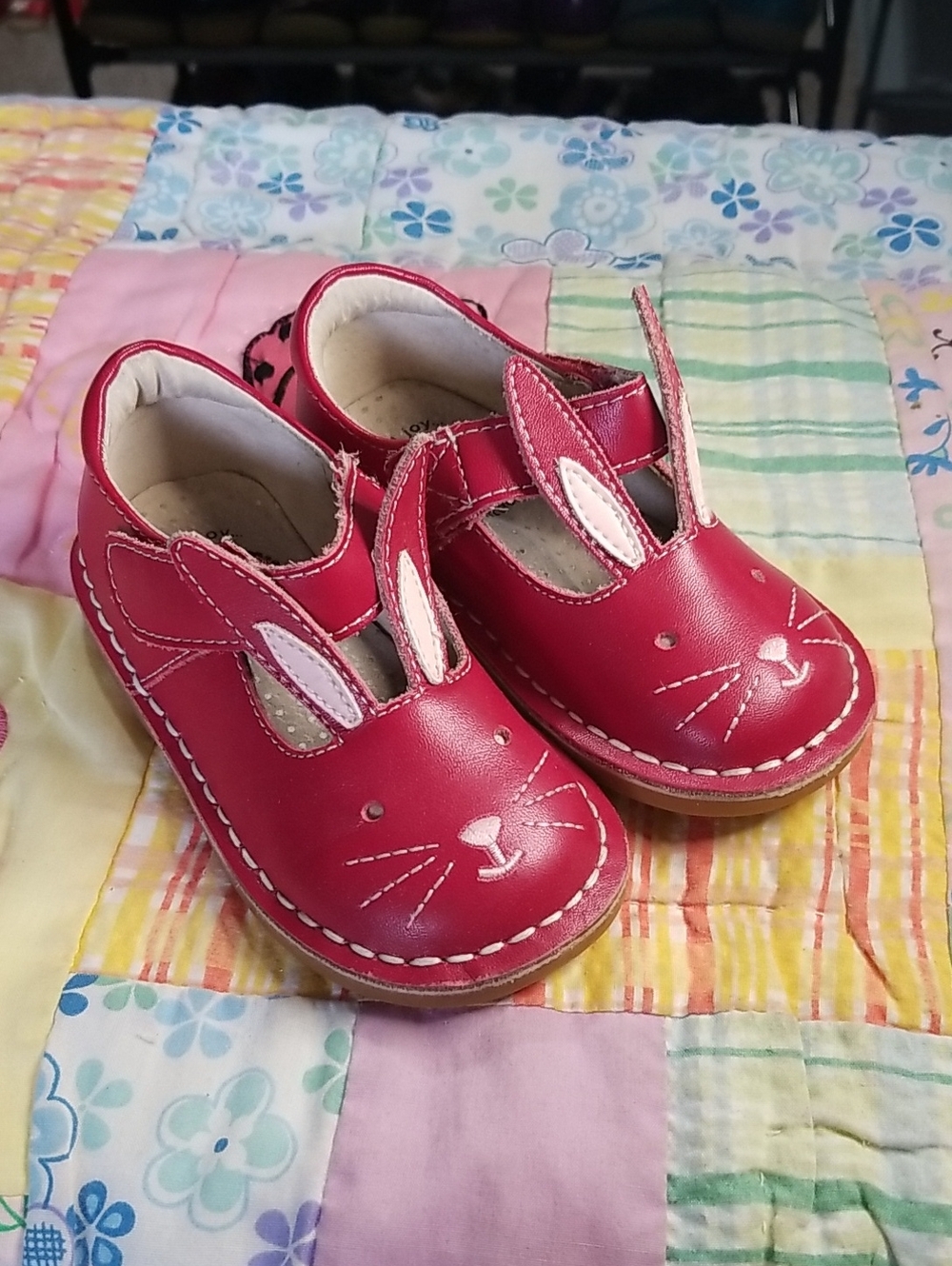 Livie & Luca Red Leather Bunny Mary Jane Shoes Size 6 Molly